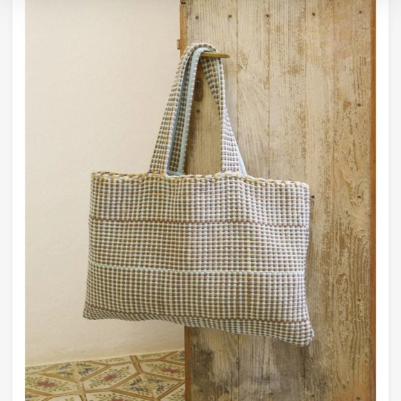 Zara Handbags - Zara Checkered Shoulder Bag - Blue and Tan